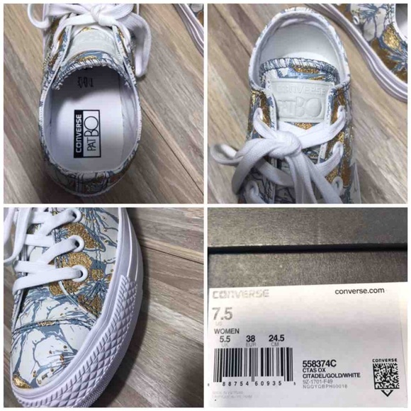 Conv&patBO Ctas OX Citadel Leather Gold W AUTHENTI - Picture 6 of 6